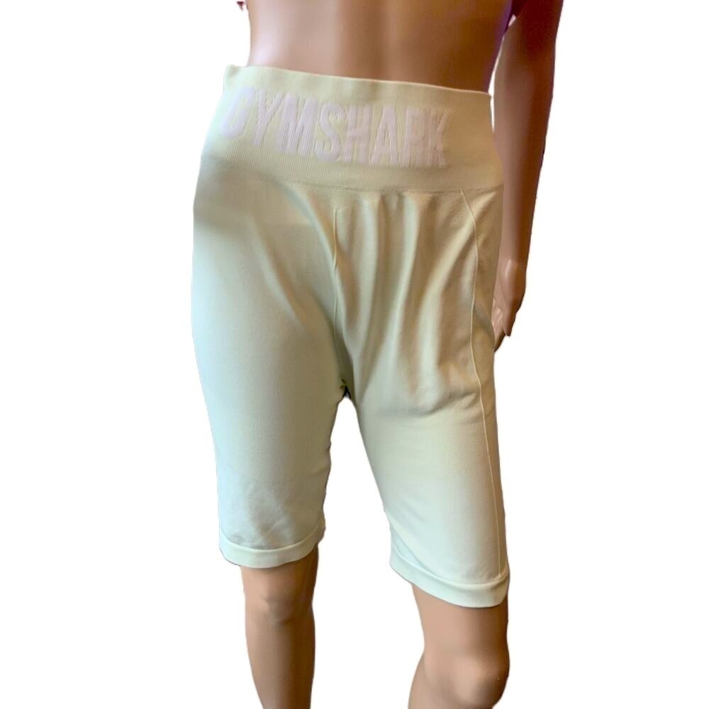 Aéropostale Yellow High Waist Gym Shark Logo Athletic Shorts Size Medium